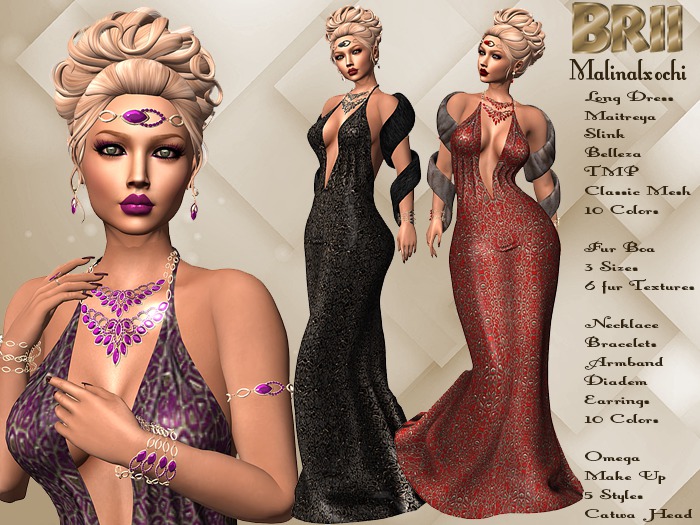 **MALINALXOCHI GOWN STYLE COMPLET OUTFIT UNIVERSAL HUD**