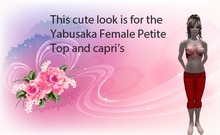 Yabusaka Female Petite Red top and capri set