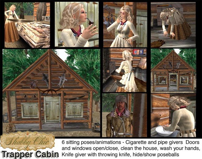 Shabby Chic Trappers Cabin - Everything - cabin and all the insdies - BUNDLE