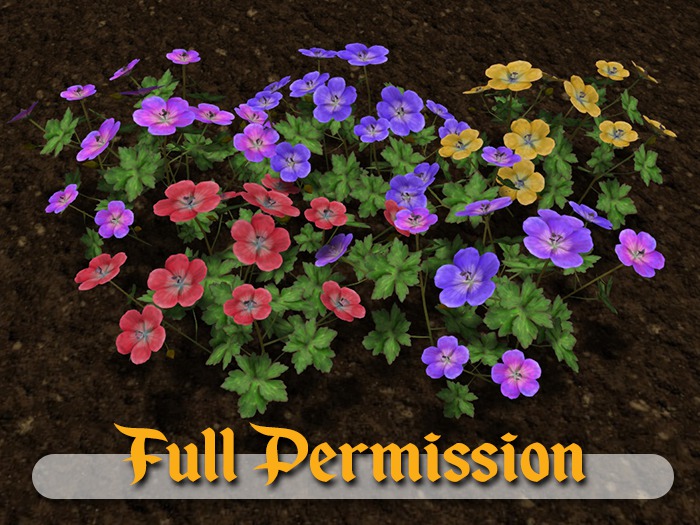 ~AB~ Geranium Rozanne ~ Full Perm Mesh ~ 1 LI ~ Strong LODs