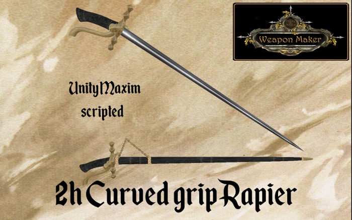 Curved grip Rapier 2h {Unity Maxim}          Resizable 