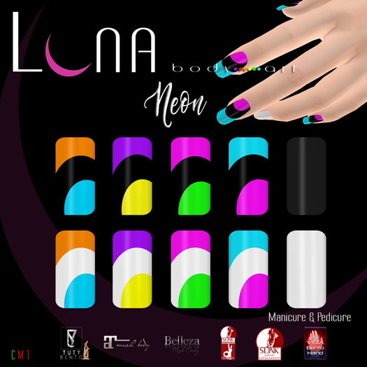 .::LUNA::. Body Art - Neon - Nails