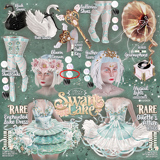 :MoonAmore: SwanLake / Bloom Crown (Teal)