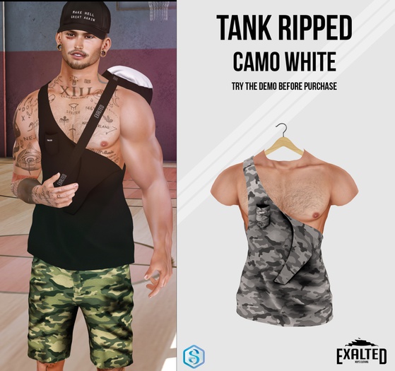 ExalteD - Tank Ripped {Signature} CAMO White