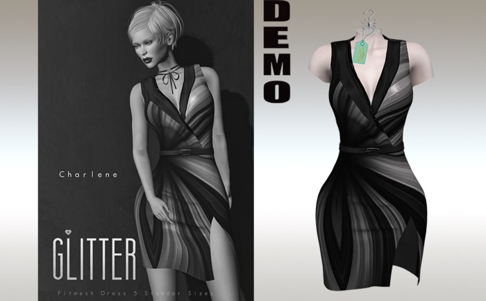 GLITTER - DEMO CHARLENE FITMESH DRESS