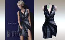 GLITTER - CHARLENE FITMESH DRESS BLUE NIGHT