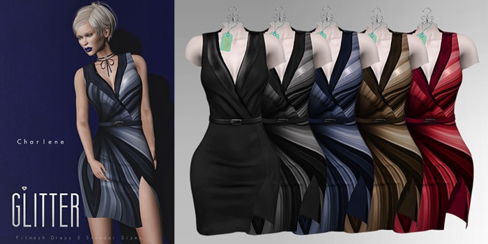 GLITTER - CHARLENE FITMESH DRESS TEXTURE HUD