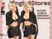 150 KS OUTFIT CAMERON SHIRT&SKIRT JEANS BLACK