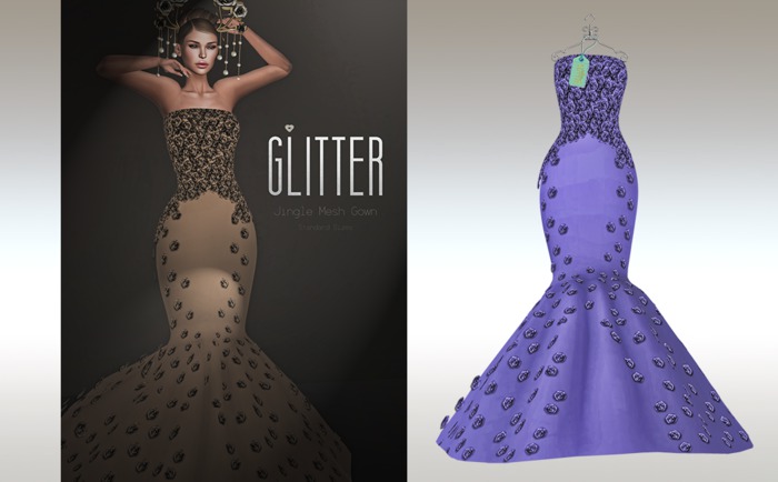 GLITTER - JINGLE Mesh Gown Lavender