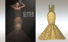 GLITTER - JINGLE Mesh Gown Mustard