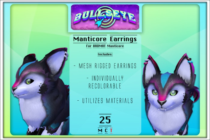 (B) Manticore Earrings for BRDMRT Manticore