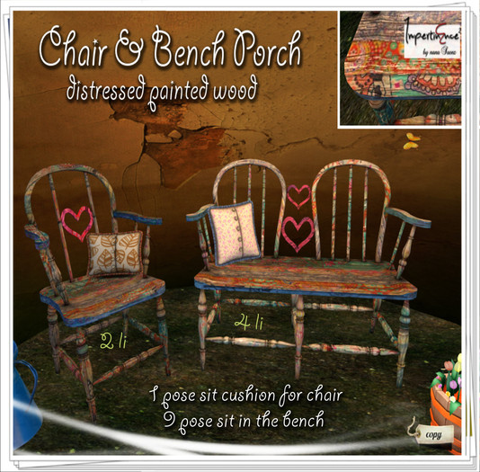 Bench and Chair Porch - 9 poses