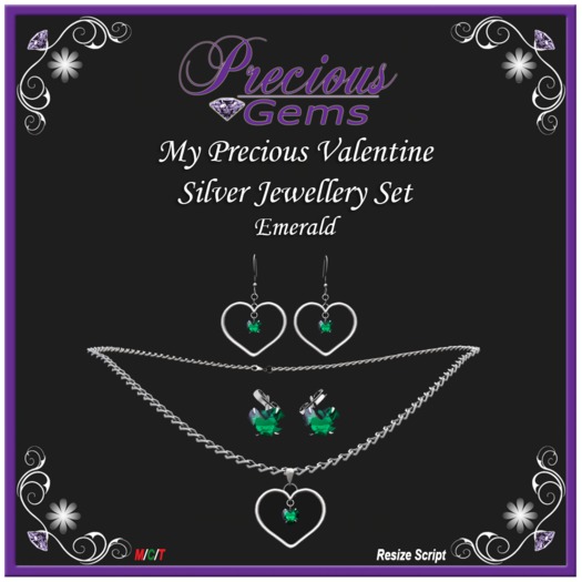*PG* MPV Silver Jewellery Set - Emerald