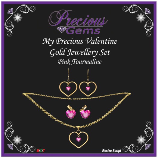 *PG* MPV Gold Jewellery Set - Pink Tourmaline 