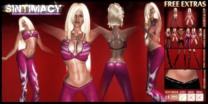 [SINTIMACY] Sexy Rider Latex Pants Outfit PINK