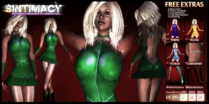 [SINTIMACY] Irresistible Girl Latex Dress GREEN