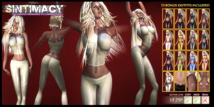 [SINTIMACY] Glitter Cutie Latex Outfit CREAM