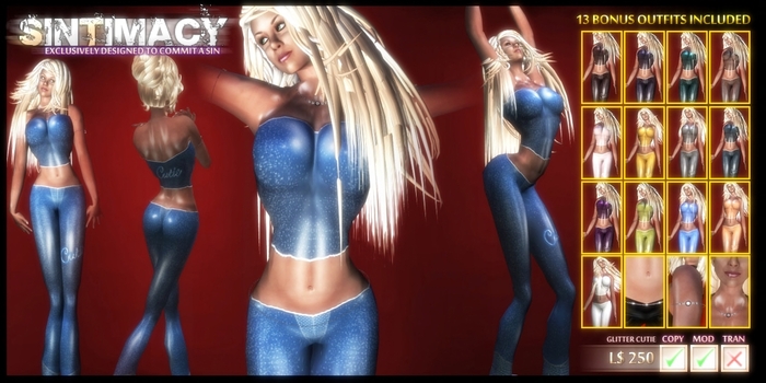 [SINTIMACY] Glitter Cutie Latex Outfit BLUE