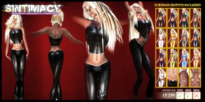 [SINTIMACY] Glitter Cutie Latex Outfit BLACK