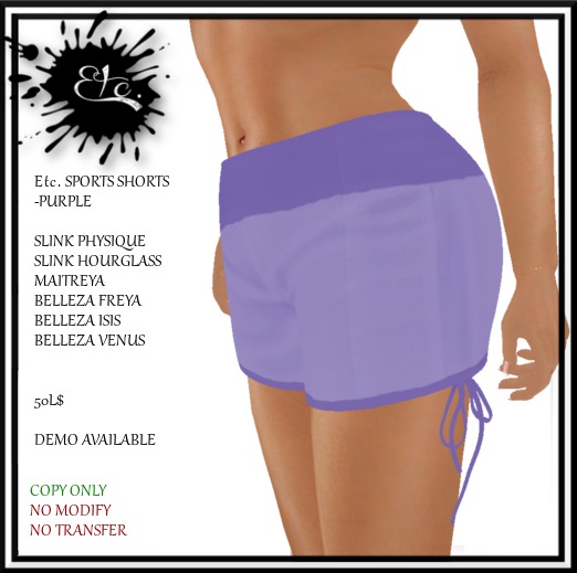 Etc. SPORTS SHORTS - PURPLE