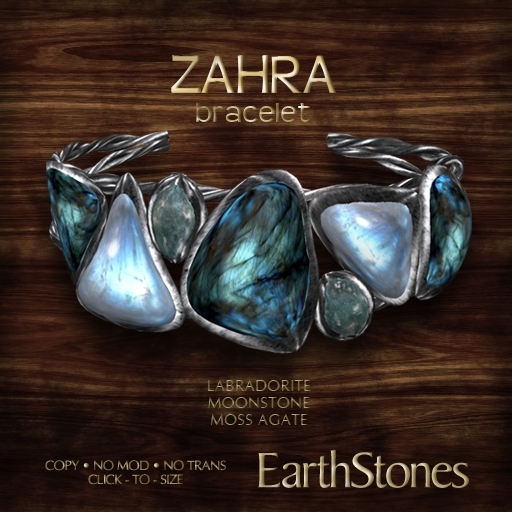 EarthStones Zahra Bracelet - Labradorite/Moonstone (BOX)