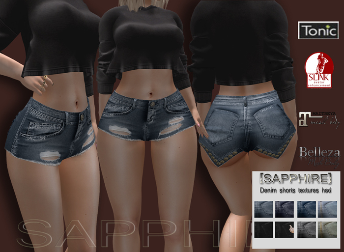  [SAPPHIRE] denim shorts textures hud