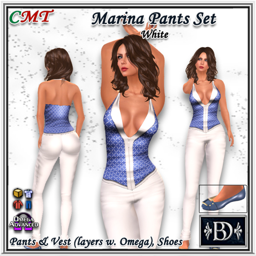< BD > Marina Pants Set White