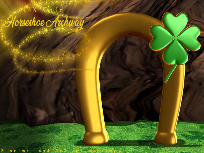 St. Patrick's Day Gold Horseshoe Archway Decor