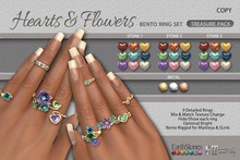 EarthStones Hearts & Flowers Bento Ring Set - Treasure Pack