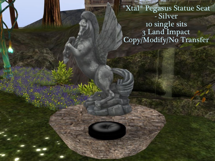 *Xtal* Pegasus Statue Seat  - Silver
