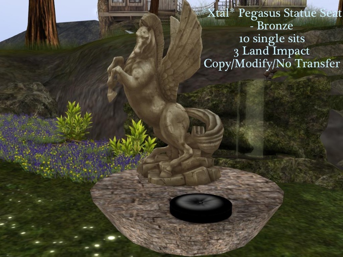 *Xtal* Pegasus Statue Seat - Bronze