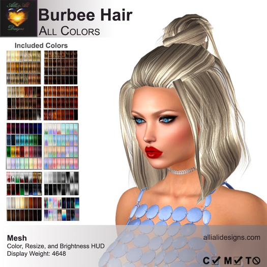 A&A Burbee Hair All Colors Pack. Womens mesh updo
