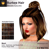 A&A Burbee Hair Brown Colors Pack. Womens mesh updo