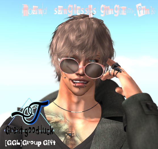 [GGL]Round sunglasses-gingam.p[Group gift]