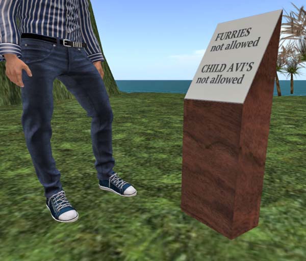 1 prim Sign Furries 'n Kids Not Allowed