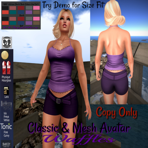 *WW* Adriana Top & Shorts Basic Colours Hud Set 1