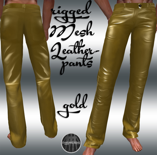 [PAD] Rigged Mesh Leather Pants Gold