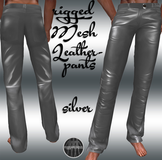 [PAD] Rigged Mesh Leather Pants Silver