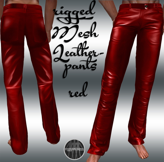 [PAD] Rigged Mesh Leather Pants Red
