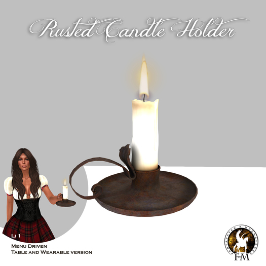 F&M * Rusted Candle Holder * C