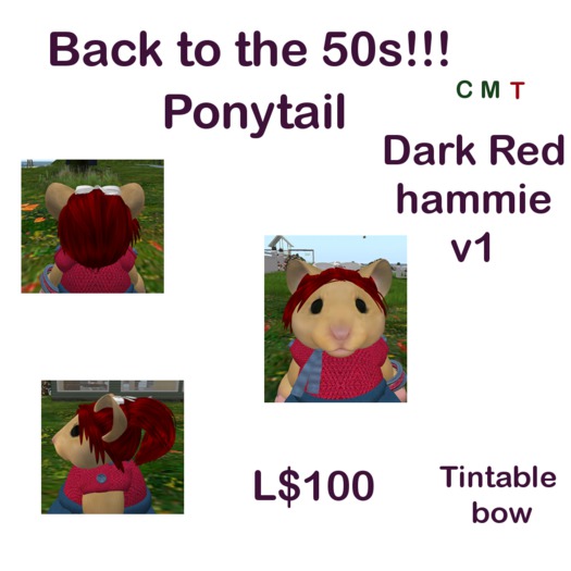*Tiny B's Designs*Ponytail back to 50s dark red hammies v1