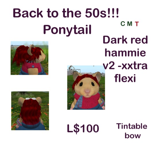 *Tiny B's Designs*Ponytail back to 50s dark red hammies v2
