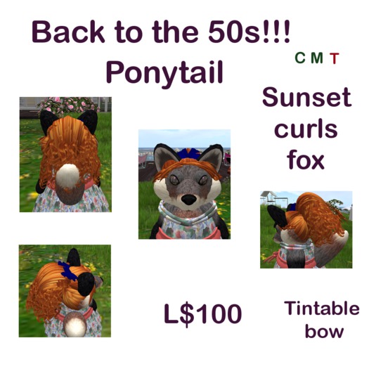 *Tiny B's Designs*Ponytail back to 50s sunset curls fox