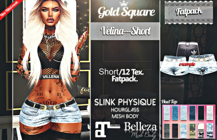 G'Square.{ Velina Short} - Fatpack/12 Tex.