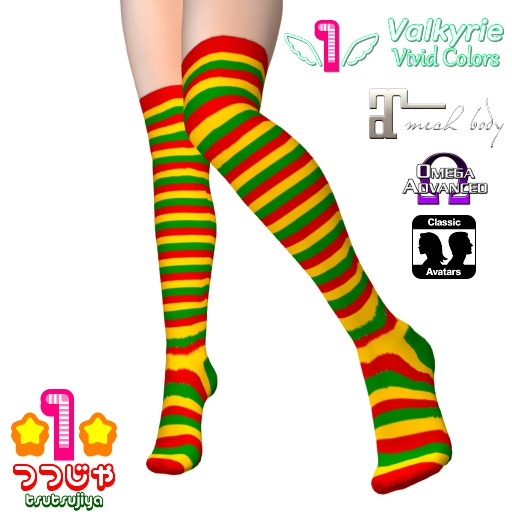 *1* Rasta Color Multi-Striped Over-Knee