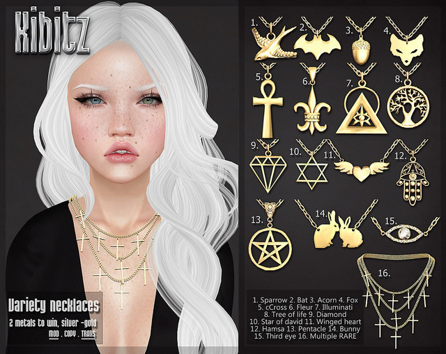 Kibitz - Multiple necklace - silver - RARE