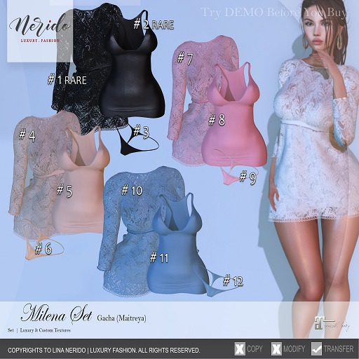 #3~Nerido~ Milena String (Maitreya)-Black