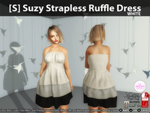 [S] Suzy Strapless Ruffle Dress White