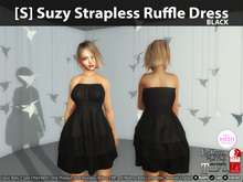 [S] Suzy Strapless Ruffle Dress Black