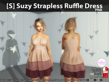[S] Suzy Strapless Ruffle Dress Pink